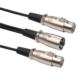 Maxbell New 3Pin XLR 1 Male to 2 Female Audio Extension Cable For Mic,Mixer Recorder
