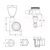 Max Maxb Guitar String Button Tuner Locking String Peg Machine Head Musical Part 3L3R