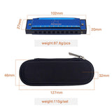 Max Maxb 10 Holes C Key Harmonica Mouth Organ Musical Instrument Dark Blue