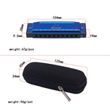 Max Maxb 10 Holes C Key Harmonica Mouth Organ Musical Instrument Dark Blue