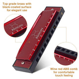 Max Maxb 10 Holes C Key Harmonica Mouth Organ Musical Instrument Gift Red