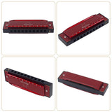 Max Maxb 10 Holes C Key Harmonica Mouth Organ Musical Instrument Gift Red