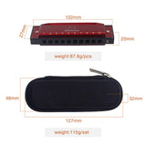 Max Maxb 10 Holes C Key Harmonica Mouth Organ Musical Instrument Gift Red