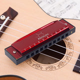 Max Maxb 10 Holes C Key Harmonica Mouth Organ Musical Instrument Gift Red