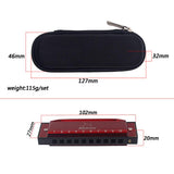 Max Maxb 10 Holes C Key Harmonica Mouth Organ Musical Instrument Gift Red