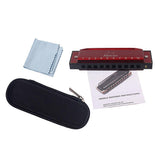 Max Maxb 10 Holes C Key Harmonica Mouth Organ Musical Instrument Gift Red