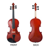 Max Maxb 3/4 Scale Soild Wood Basswood Violin Fiddle with Storage Case for Beignners