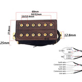 Max Maxb 2 Pieces Rose Wood Electric Guitar Humbucker Neck Bridge Pickups 50/52mm Set