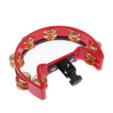 Max Music Rattle Tambourine Handbell Shaker with Copper Jingles Jazz Drum Acc 1