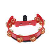 Max Music Rattle Tambourine Handbell Shaker with Copper Jingles Jazz Drum Acc 1