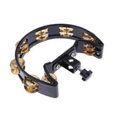 Max Music Rattle Tambourine Handbell Shaker with Copper Jingles Jazz Drum Acc 2