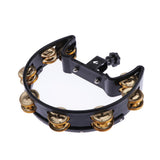 Max Music Rattle Tambourine Handbell Shaker with Copper Jingles Jazz Drum Acc 2