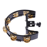 Max Music Rattle Tambourine Handbell Shaker with Copper Jingles Jazz Drum Acc 2