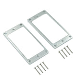 Max Maxb 2x Metal Humbucker Pickup Frame Mounting Ring for LP Electric Guitar Silver