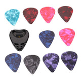 Max Maxb 10pcs Celluloid Acoustic Electric Guitar Picks 0.46mm + Pick Holder Case