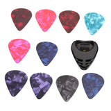 Max Maxb 10pcs Celluloid Acoustic Electric Guitar Picks 0.46mm + Pick Holder Case