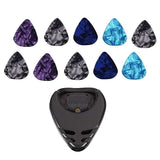 Max Maxb 10pcs Celluloid Acoustic Electric Guitar Picks 0.46mm + Pick Holder Case