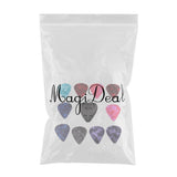 Max Maxb 10pcs Celluloid Acoustic Electric Guitar Picks 0.46mm + Pick Holder Case