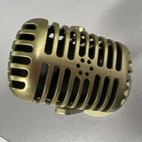 Maxbell Classic Retro Vintage Style Microphone Prop Photography Props Old Mic Golden