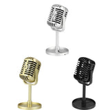 Maxbell Classic Retro Vintage Style Microphone Prop Photography Props Old Mic Golden