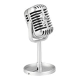 Maxbell Classic Retro Vintage Style Microphone Prop Photography Props Old Mic Silver