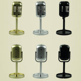 Maxbell Classic Retro Vintage Style Microphone Prop Photography Props Old Mic Silver