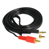 Max 1M 3.5mm Stereo Male to 2 RCA Dual Audio Male Adapter Speaker Cable Black