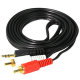 Max 1M 3.5mm Stereo Male to 2 RCA Dual Audio Male Adapter Speaker Cable Black