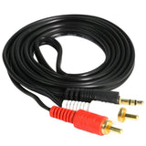 Max 1M 3.5mm Stereo Male to 2 RCA Dual Audio Male Adapter Speaker Cable Black