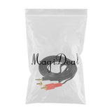 Max 1M 3.5mm Stereo Male to 2 RCA Dual Audio Male Adapter Speaker Cable Black