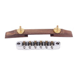 Max Maxb Chrome Plated Jazz Guitar Bridge Tailpiece with Gold Roller Saddle