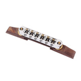 Max Maxb Chrome Plated Jazz Guitar Bridge Tailpiece with Gold Roller Saddle
