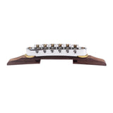 Max Maxb Chrome Plated Jazz Guitar Bridge Tailpiece with Gold Roller Saddle