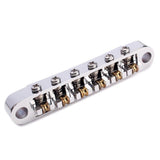 Max Maxb Chrome Plated Jazz Guitar Bridge Tailpiece with Gold Roller Saddle