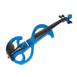 Maxbell 4String Silent Violin 4/4Solid Wood Electric Violin Fiddle Outfit Blue Color