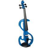 Maxbell 4String Silent Violin 4/4Solid Wood Electric Violin Fiddle Outfit Blue Color