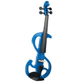 Maxbell 4String Silent Violin 4/4Solid Wood Electric Violin Fiddle Outfit Blue Color