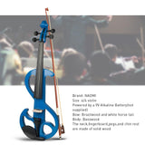 Maxbell 4String Silent Violin 4/4Solid Wood Electric Violin Fiddle Outfit Blue Color