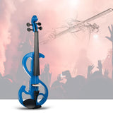 Maxbell 4String Silent Violin 4/4Solid Wood Electric Violin Fiddle Outfit Blue Color