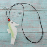 Max Cartoon Whistle Kids Toy Present Ceramic Necklace Pendant Green Sea horse