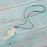 Max Cartoon Whistle Kids Toy Present Ceramic Necklace Pendant Green Sea horse