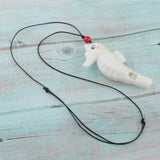 Max Cartoon Whistle Kids Toy Present Ceramic Necklace Pendant Green Sea horse