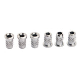 Max 6pcs Silver Guitar Mounting Ferrules Metal Bushings Bass Guitar Accessory