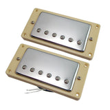 Max Maxb Electric Guitar Neck Bridge Pickups Humbucker Double Coil Silver with Frame