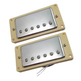 Max Maxb Electric Guitar Neck Bridge Pickups Humbucker Double Coil Silver with Frame