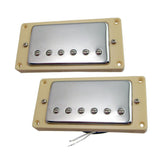 Max Maxb Electric Guitar Neck Bridge Pickups Humbucker Double Coil Silver with Frame