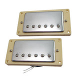 Max Maxb Electric Guitar Neck Bridge Pickups Humbucker Double Coil Silver with Frame