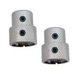 Max 2pcs Electric Guitar Bass Dual Concentric Volume Tone Control Knobs Silver