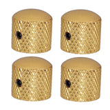 Max 4pcs Electric Guitar Knurled Barrel Volume Tone Control Knobs Buttons Golden