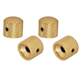 Max 4pcs Electric Guitar Knurled Barrel Volume Tone Control Knobs Buttons Golden